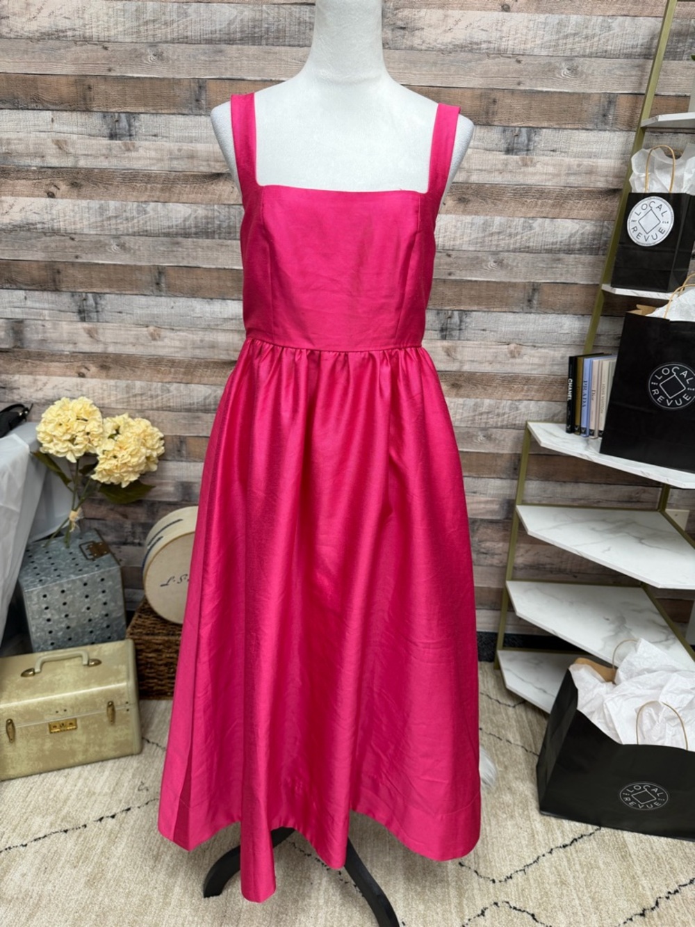 Tuckernuck Fucia Taffeta Dress Medium